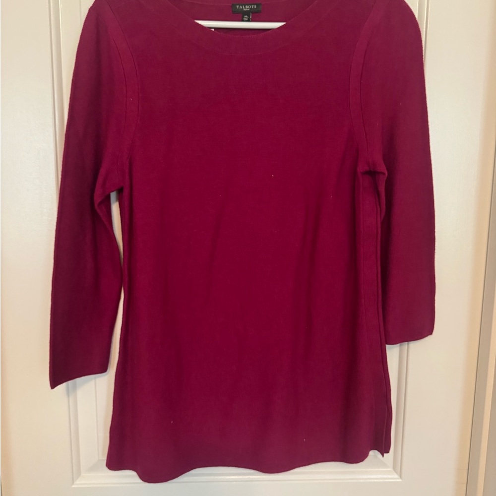NWT Womens Talbots Burgundy Sweater size Petite Medium